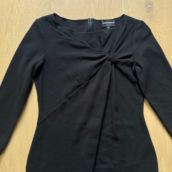 Emporio Armani Elegant Black midi Sleeve Dress Audrey Hepburn - Picture 8 of 16